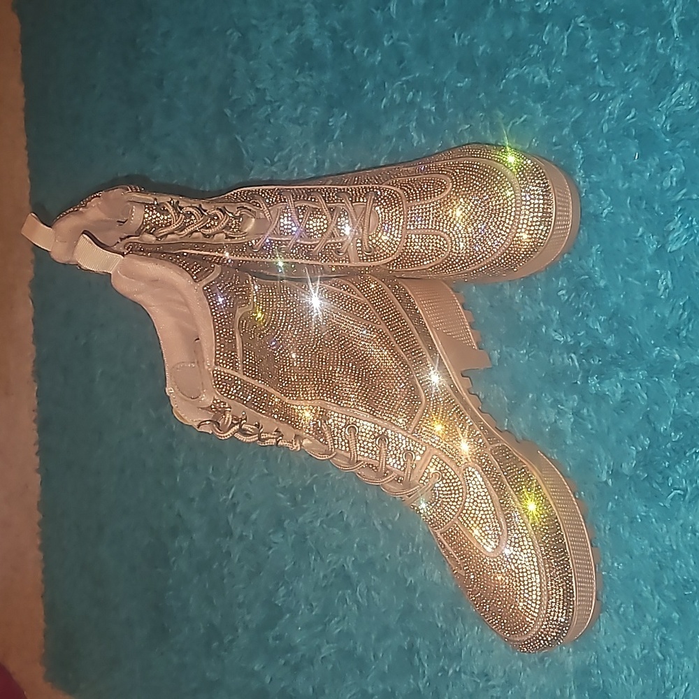 Cape Robbin rose gold rhinestone boots